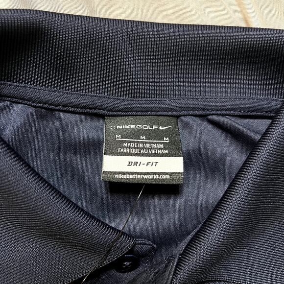 Nike Golf Men's Dri-Fit Polo Shirt Navy Blue Medium Performance Activewear - Picture 3 of 6